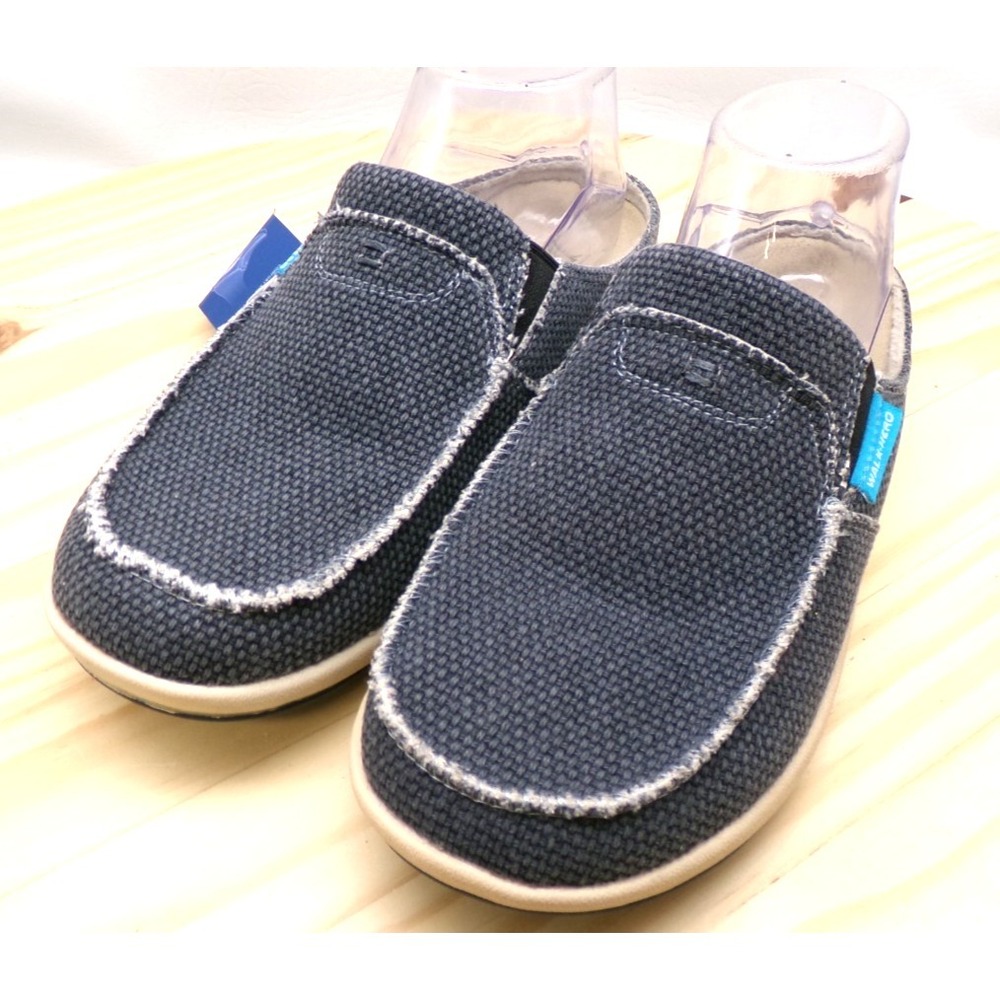 Walk Hero Canvas Arch Support Slippers Womens Blue‎ Gray Size 7 Mules NEW